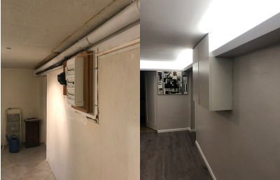 Coffrage armoire électrique et tube Maison de Maître Annemasse