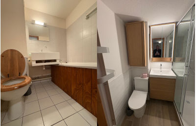 Salle de bains à Demi-Quartier, près de Megève